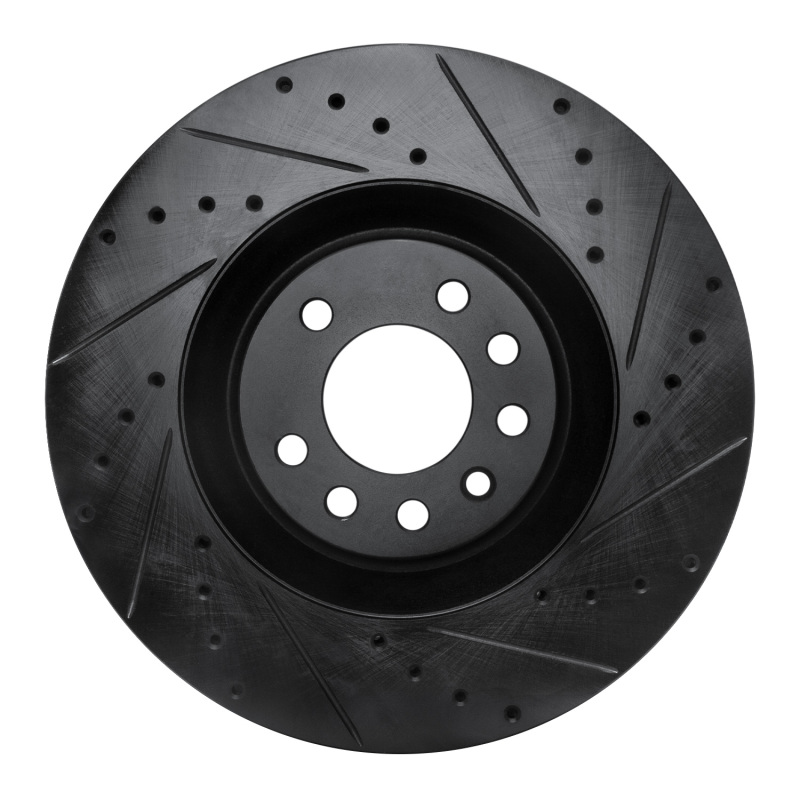 Saab 9-3 Brake Rotor (1) - Front Right - R1 Concepts - Drill & Slot - Black - `08-`11